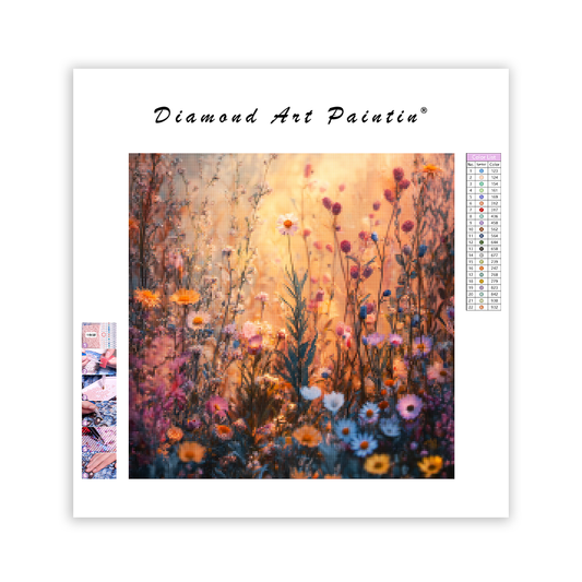 Dreamy Wildflower Landscape - Diamond Painting