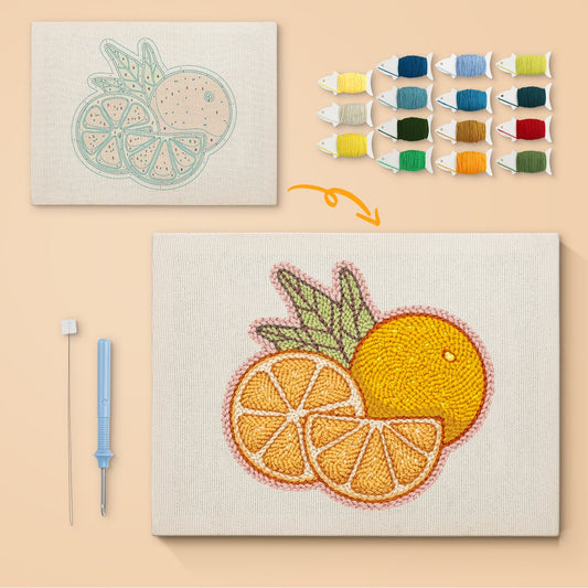 Fresh Oranges- Punch Needle