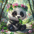 Bamboo Flower Panda - Diamond Painting