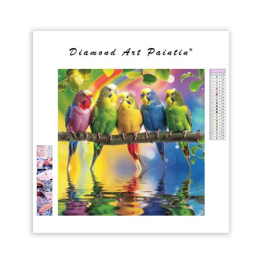 Rainbow Parrots - Diamond Painting