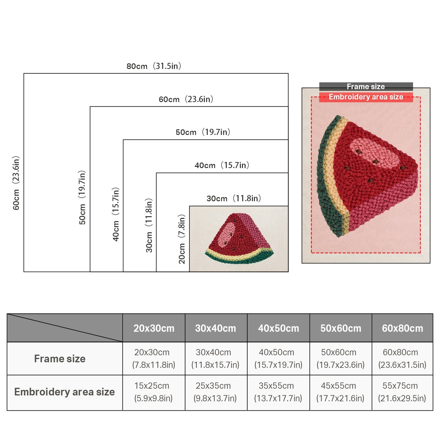 Watermelon Slice - Punch Needle