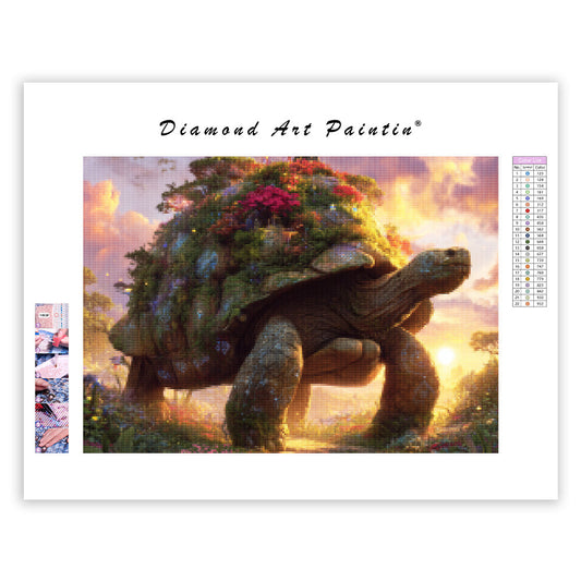 Tortoise with a Forest - Diamond Painting