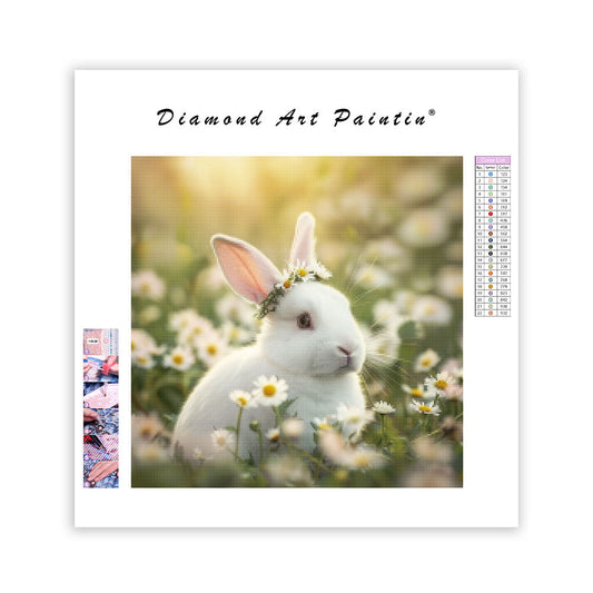 Daisy White Rabbit - Diamond Painting
