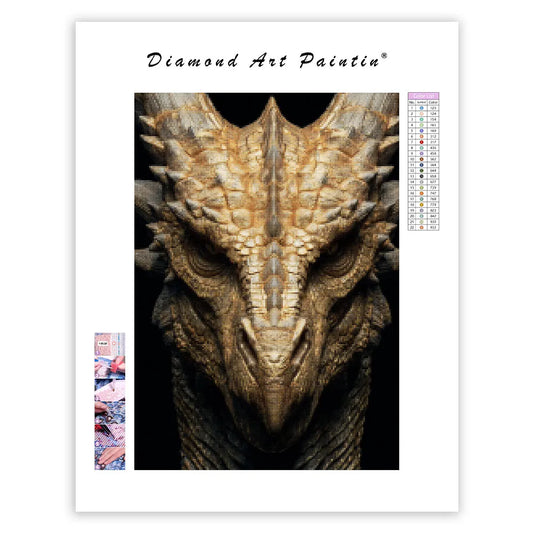 Golden Dragon Head - Diamond Painting