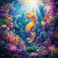 Underwater Seahorse Garden - Diamond Painting