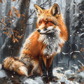 Fox In A Snowy Forest - Diamond Painting