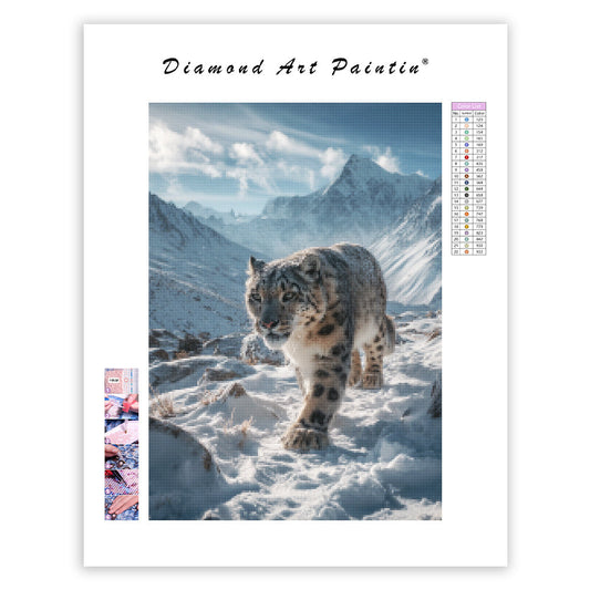 Snow Leopard in the Mountains - Diamond Painting