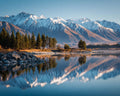 New Zealand Lake with Snowy Peaks - Diamond Painting