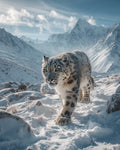 Snow Leopard in the Mountains - Diamond Painting