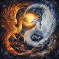 Yin Yang Dragon and Phoenix - Diamond Painting