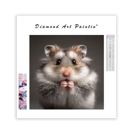 Teddy Bear Hamster Grooming - Diamond Painting