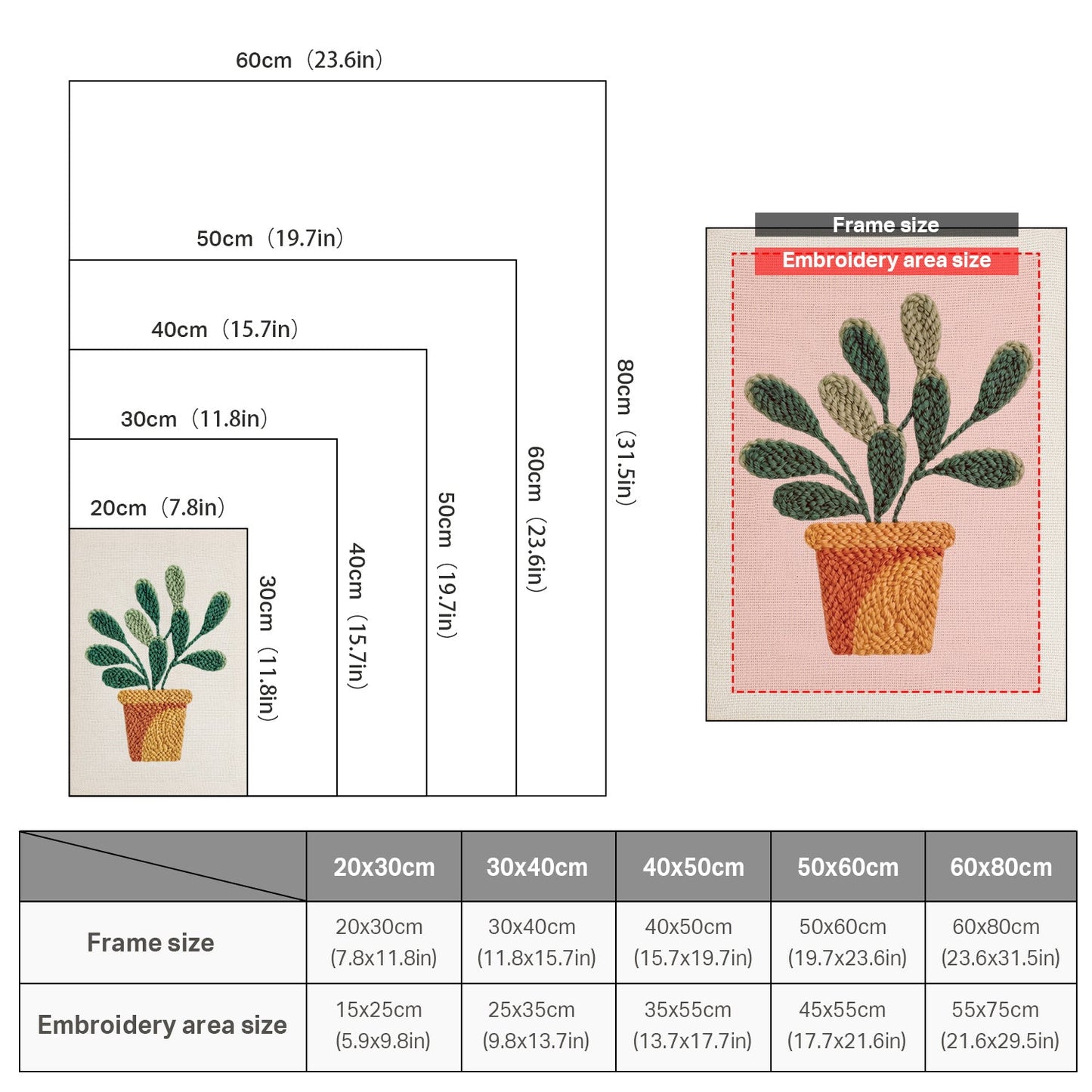 Plant in Pot - Punch Needle