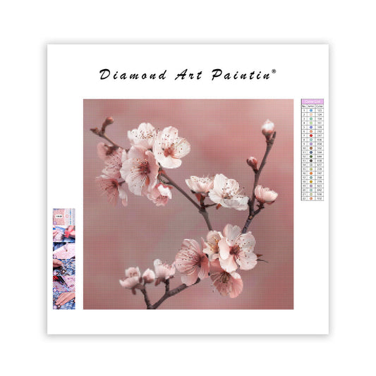 Blooming Cherry Branch - Diamond Painting