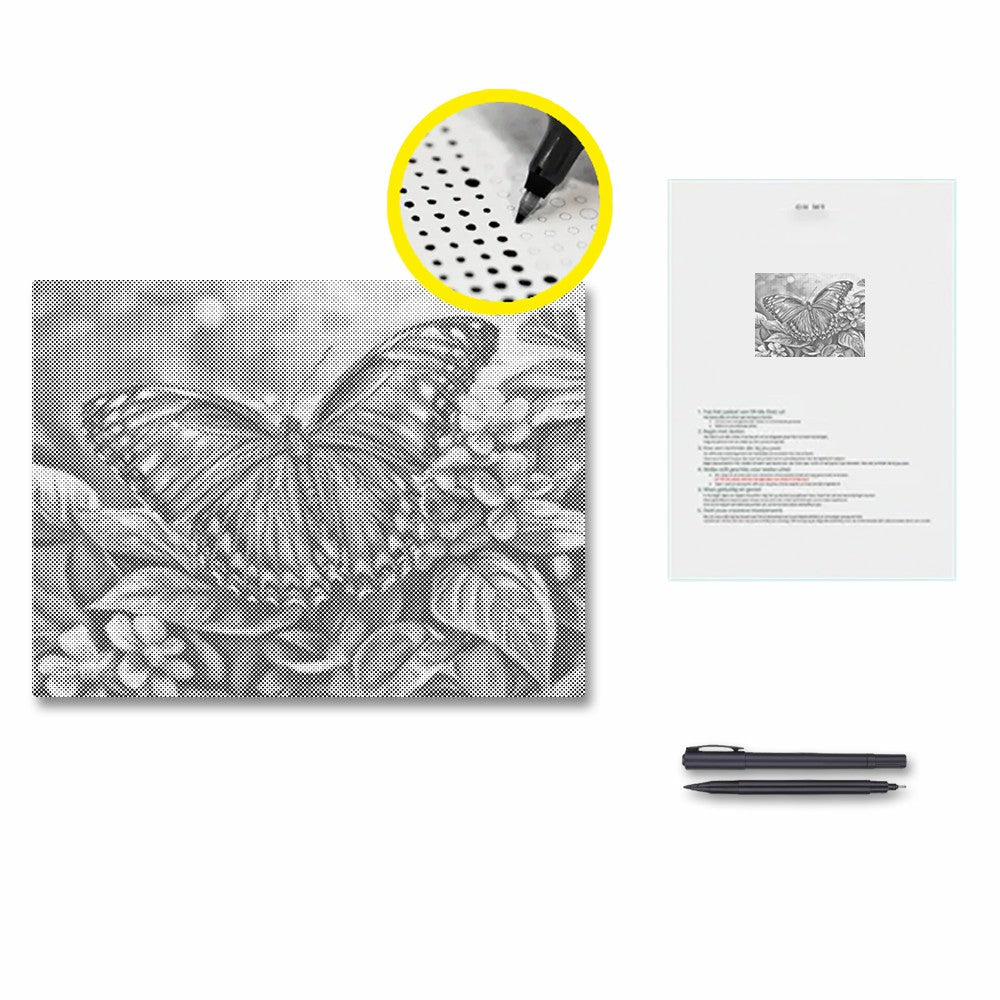 Blue Butterfly - Dot Painting