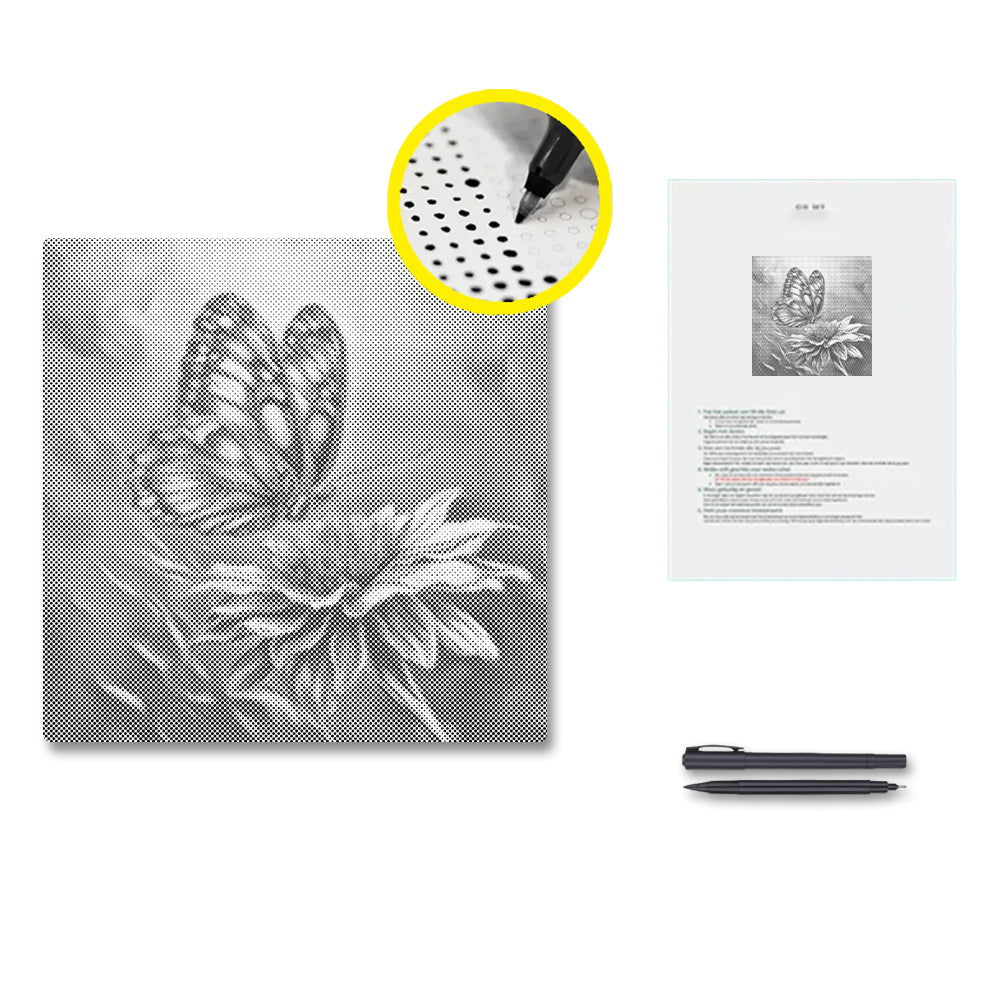 Vibrant Butterfly - Dot Painting
