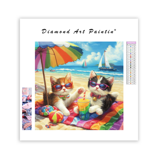Beach Kitten - Diamond Painting