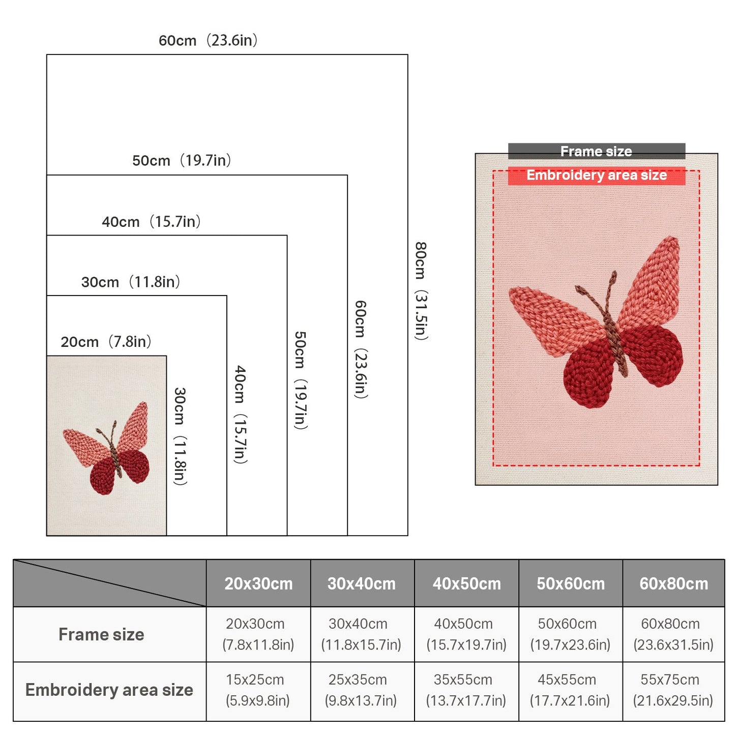 Red Butterfly - Punch Needle