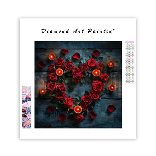 Roses Heart - Diamond Painting