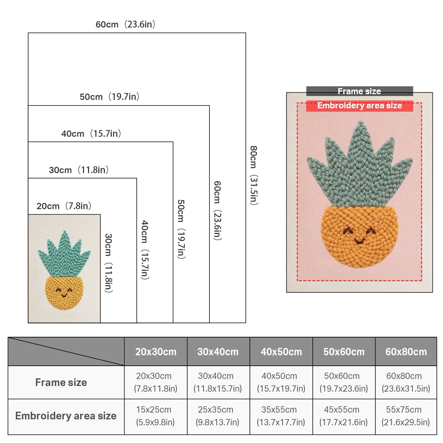 Smiling Pineapple - Punch Needle