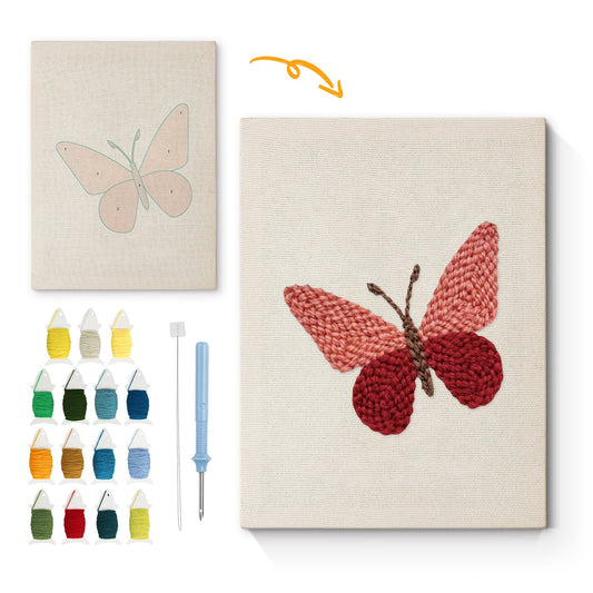 Red Butterfly - Punch Needle
