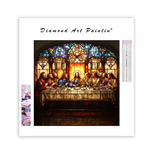Stained Glass Depiction of The Last Supper - Diamond Painting