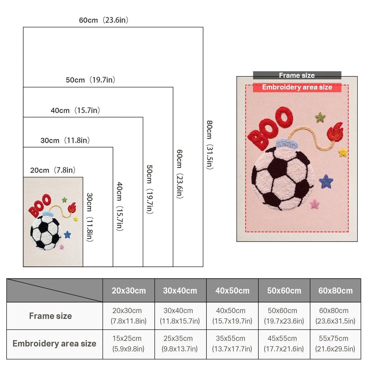 Soccer Bomb - Punch Needle