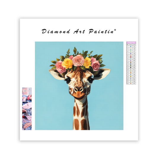 Floral Giraffe - Diamond Painting