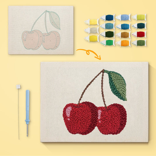 Cherry Pair - Punch Needle
