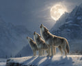 Wolves in the Moonlight - Diamond Painting