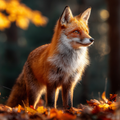 Red Fox in Autumn Forest - Diamond Painting