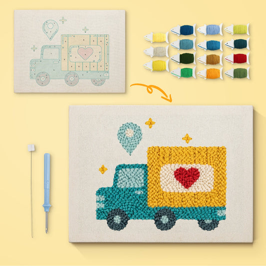 Gift Truck - Punch Needle