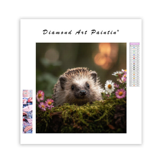Hedgehog in the Moss - Diamond Painting