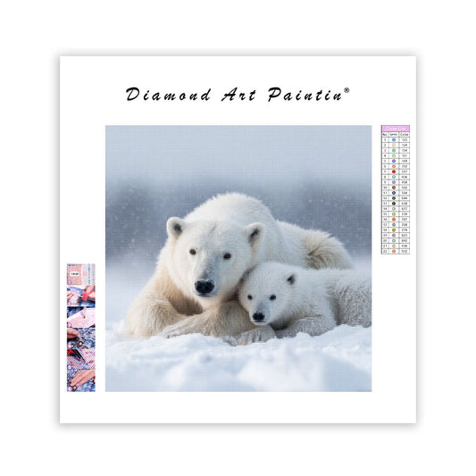 Polar Bear Mother and Cub - Diamond Painting