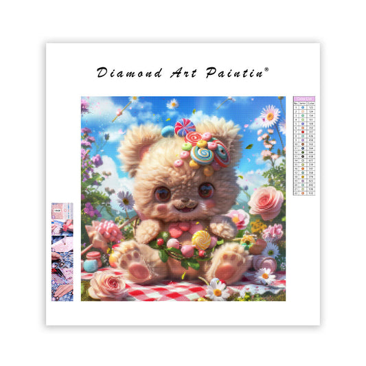Candy Flower Bear - Diamond Painting