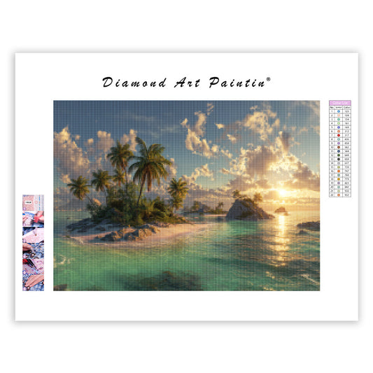 Tropical Island View - Diamond Painting