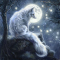 Spirit Fox Watching Moon - Diamond Painting