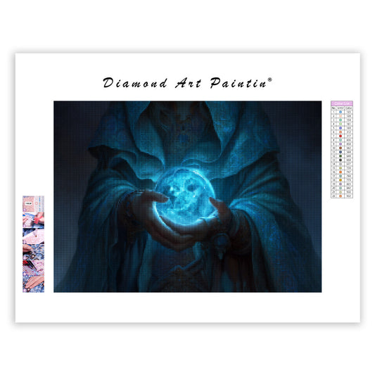Sorceress with Glowing Orb - Diamond Painting