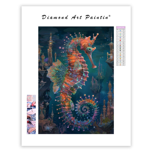 Coral Seahorse - Diamond Painting