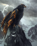Shadow griffin emerging from darkness in diamond painting artwork