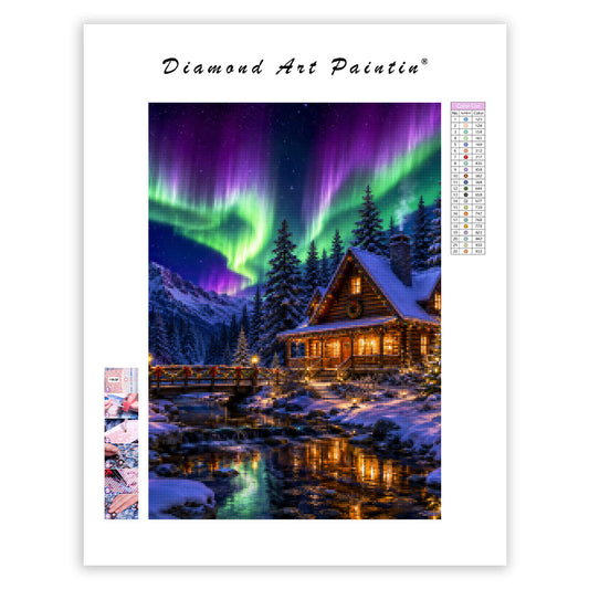 Aurora Cabin Retreat - Diamond Painting