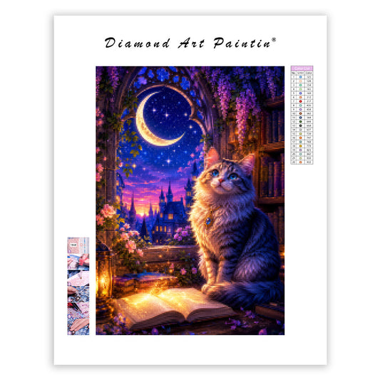 Moonlit Cat - Diamond Painting