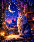 Moonlit Cat - Diamond Painting