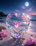 Moonlit Crystal Heart - Diamond Painting