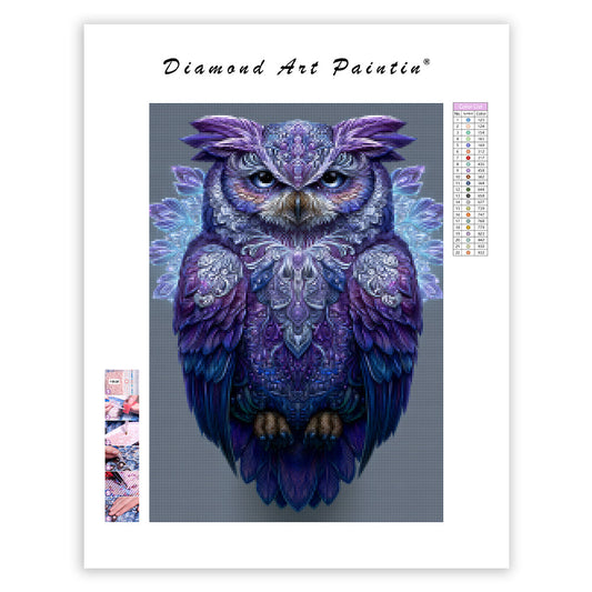 Amethyst Owl Mask - Diamond Painting