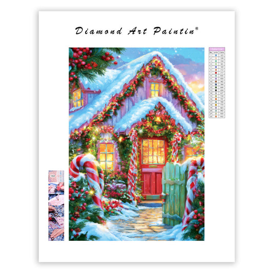 Candy Cane Cottage - Diamond Painting