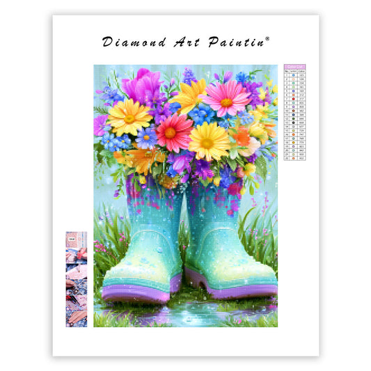 Floral Garden Boots - Diamond Painting