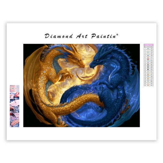 Golden Dragon Yin Yang - Diamond Painting