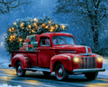 Holiday Red Truck - Diamond Painting