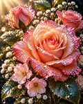 Dew-Kissed Rose - Diamond Painting