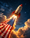 Rocket launch - Diamond Painting